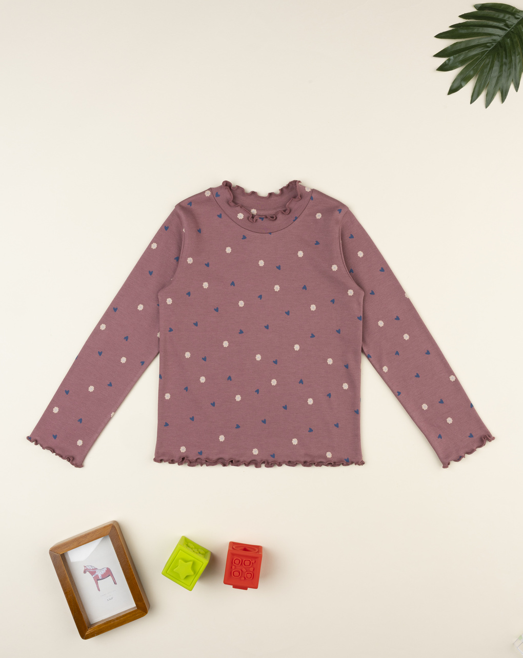 T-shirt rosa antico bambina allover