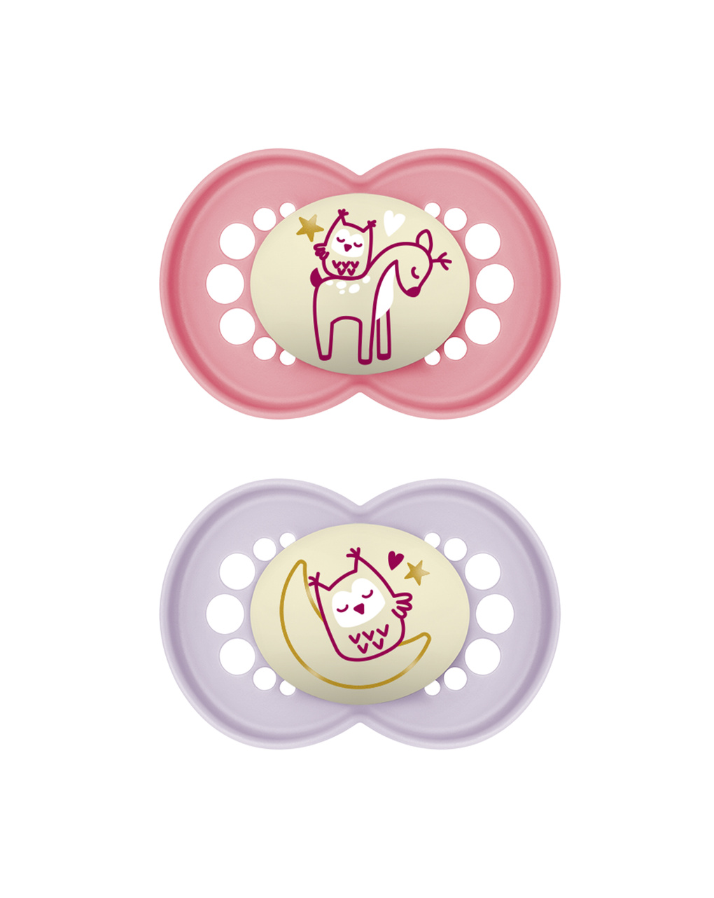 Succhietti original night 16+ caucciù bio-circolare conf. doppia rosa/viola - mam