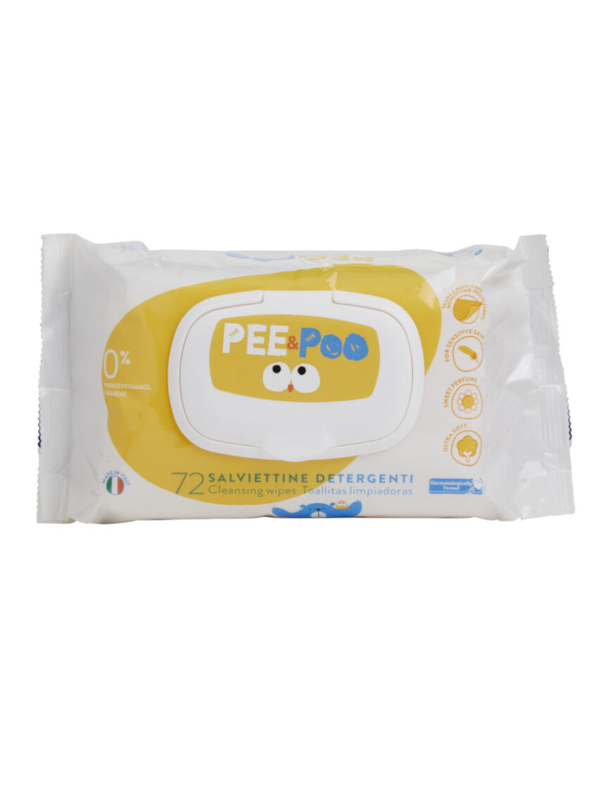 Salviettine pop-up detergenti 72 pezzi - pee&poo