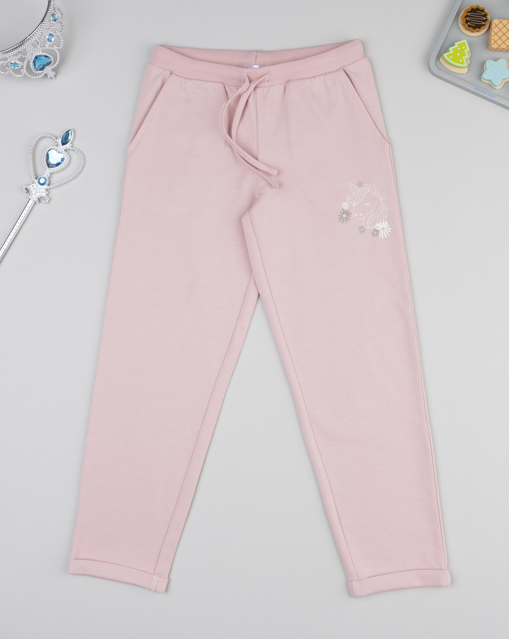 Pantalone garzato bimba rosa unicorno