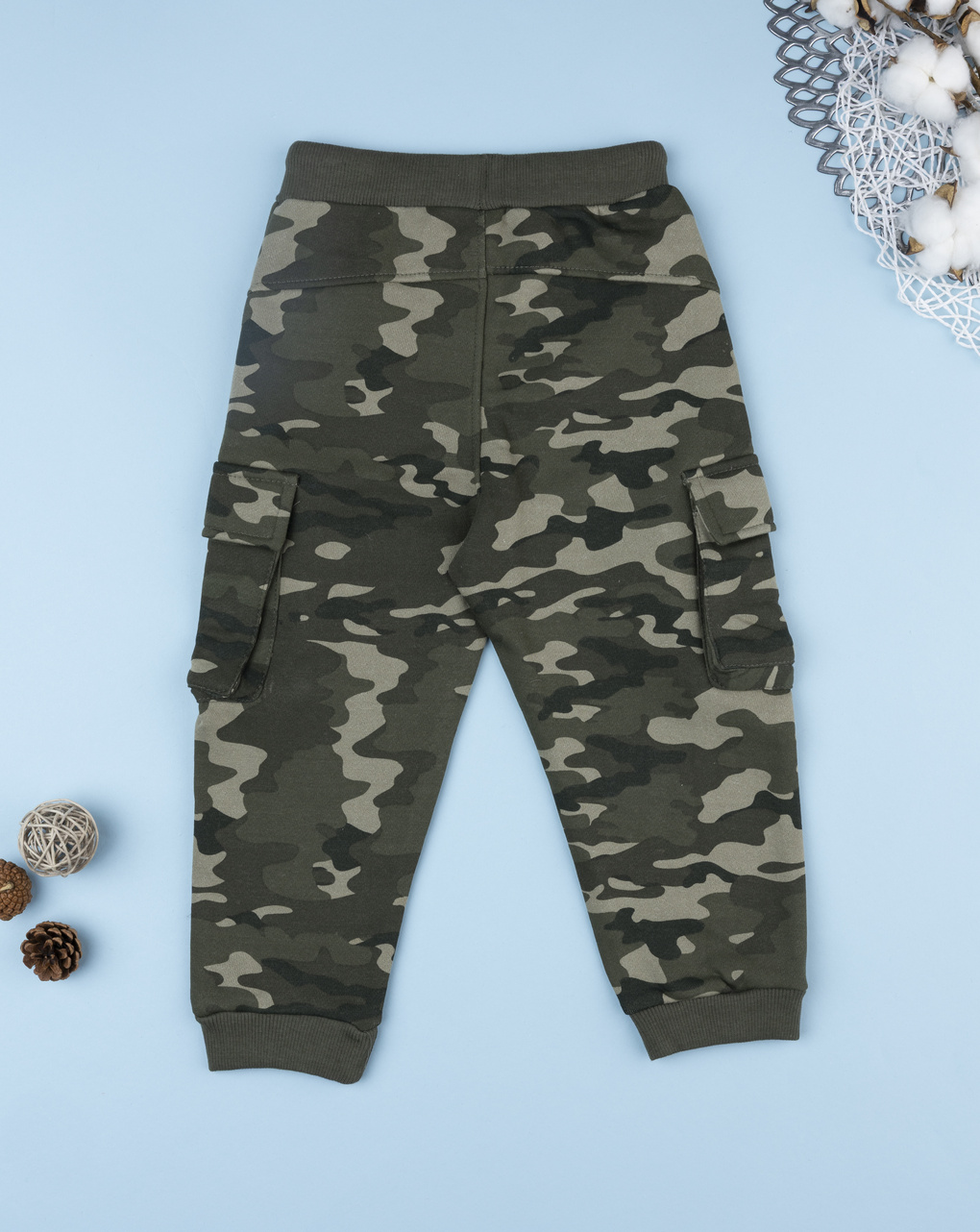 Pantalone bimbo felpato camouflage