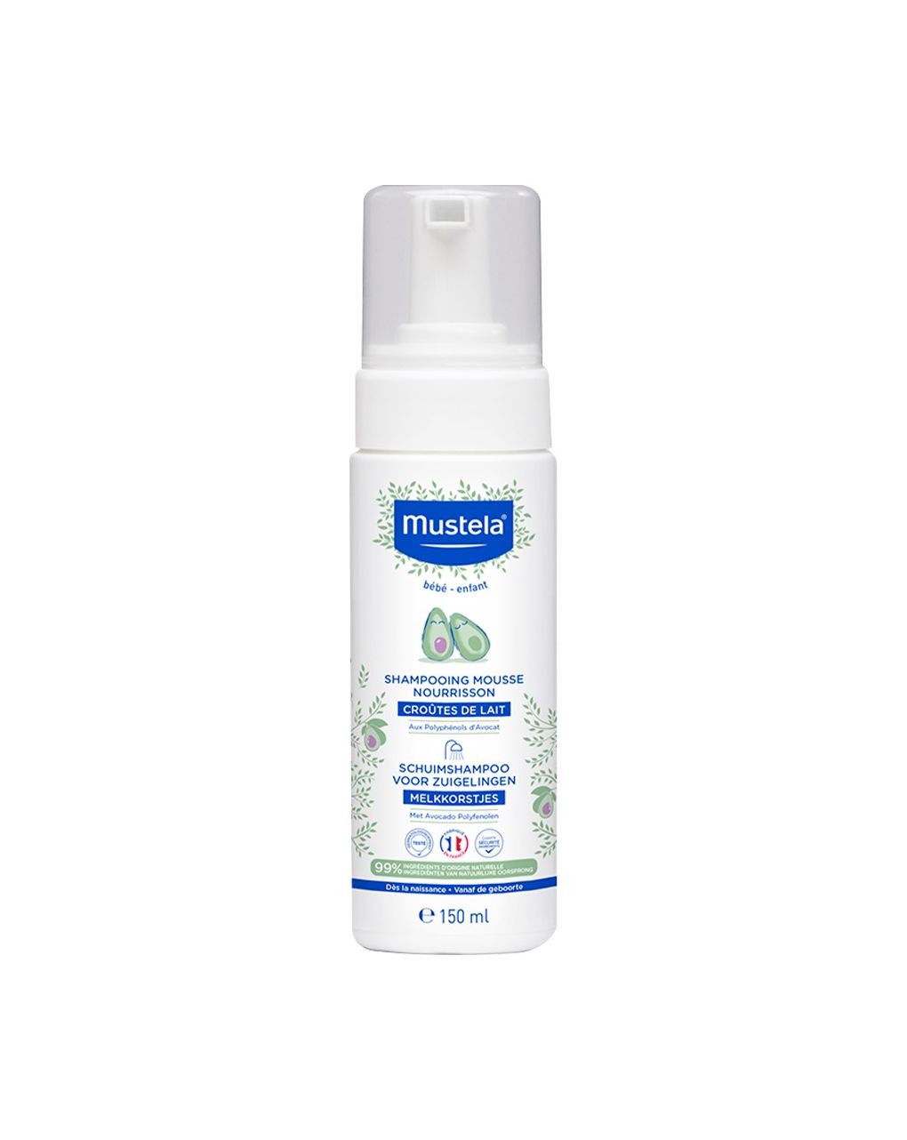 Shampoo mousse crosta lattea 150 ml - mustela