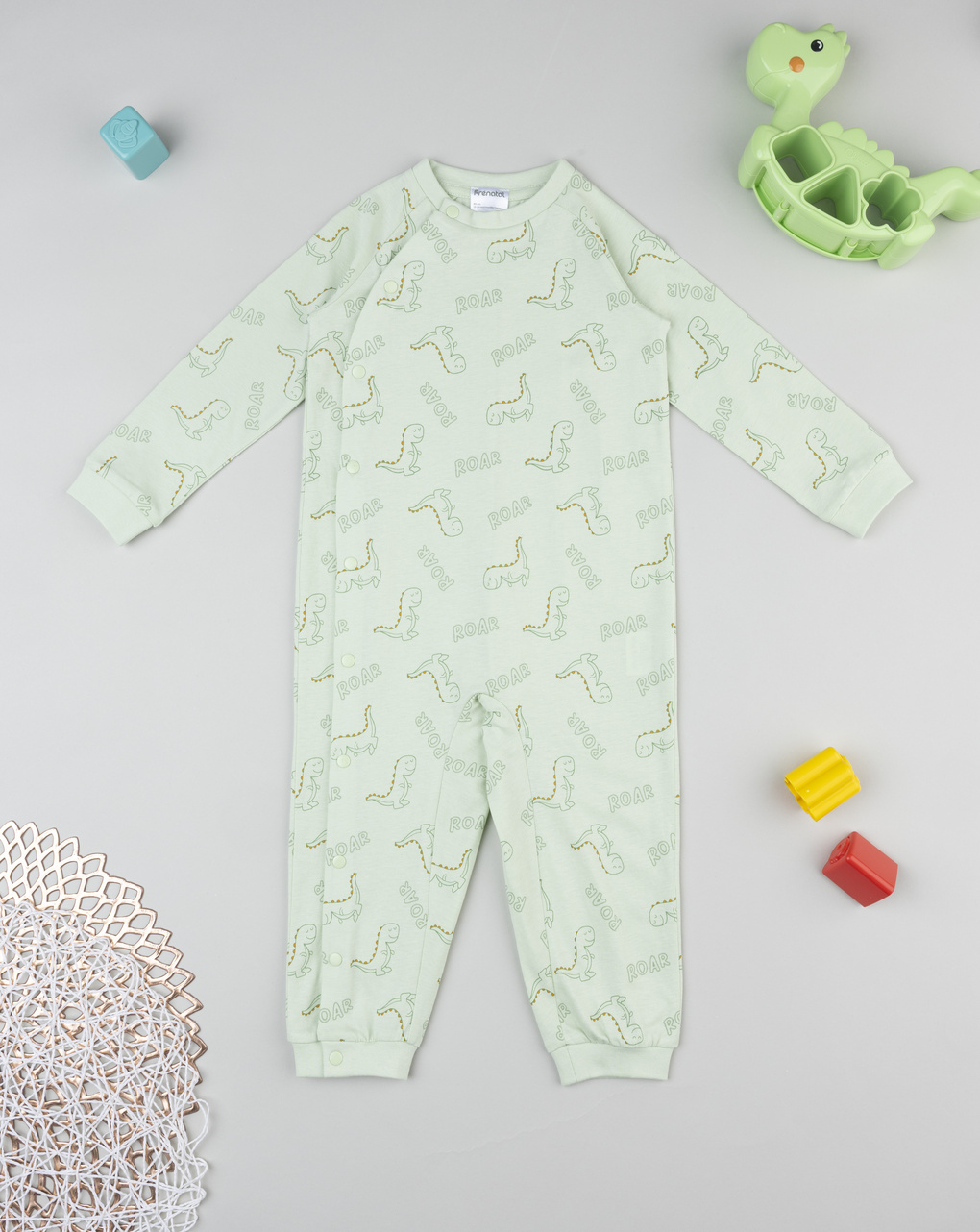 Pigiamone bimbo verde dinosauri