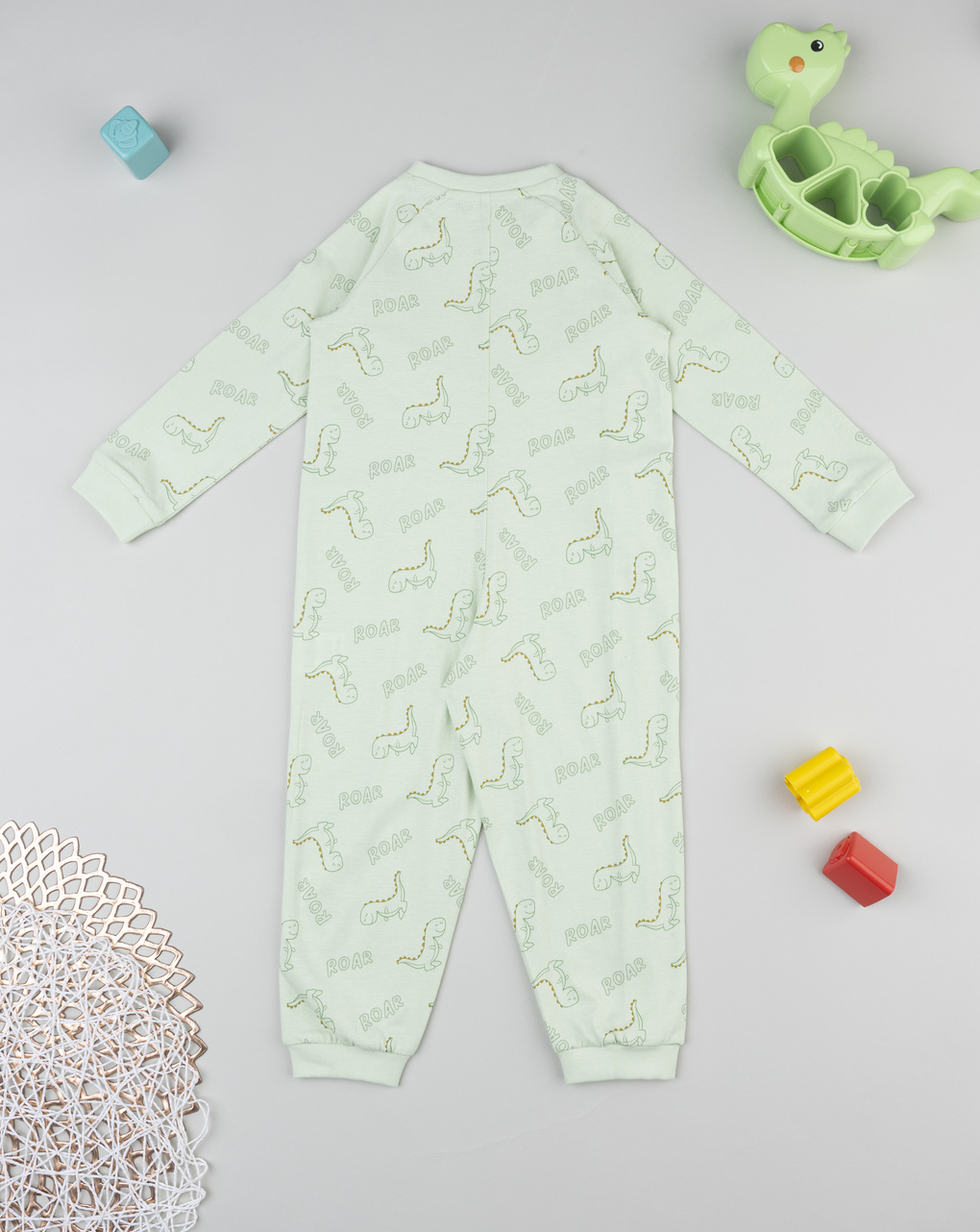 Pigiamone bimbo verde dinosauri
