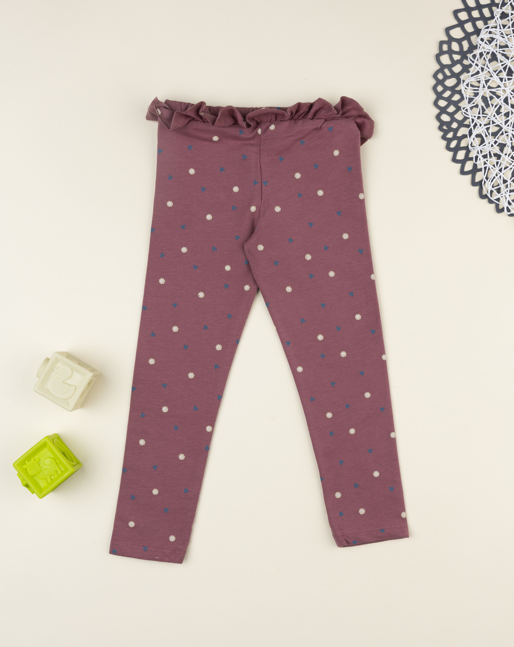 Legging bambina rosa antico con frill