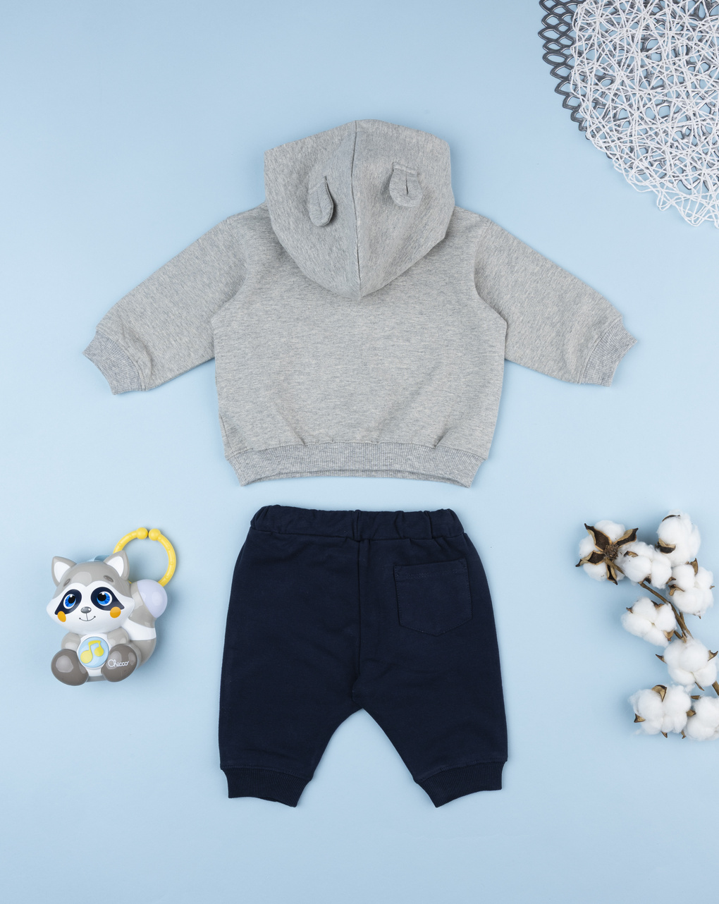 Jogging bimbo grigio e blu