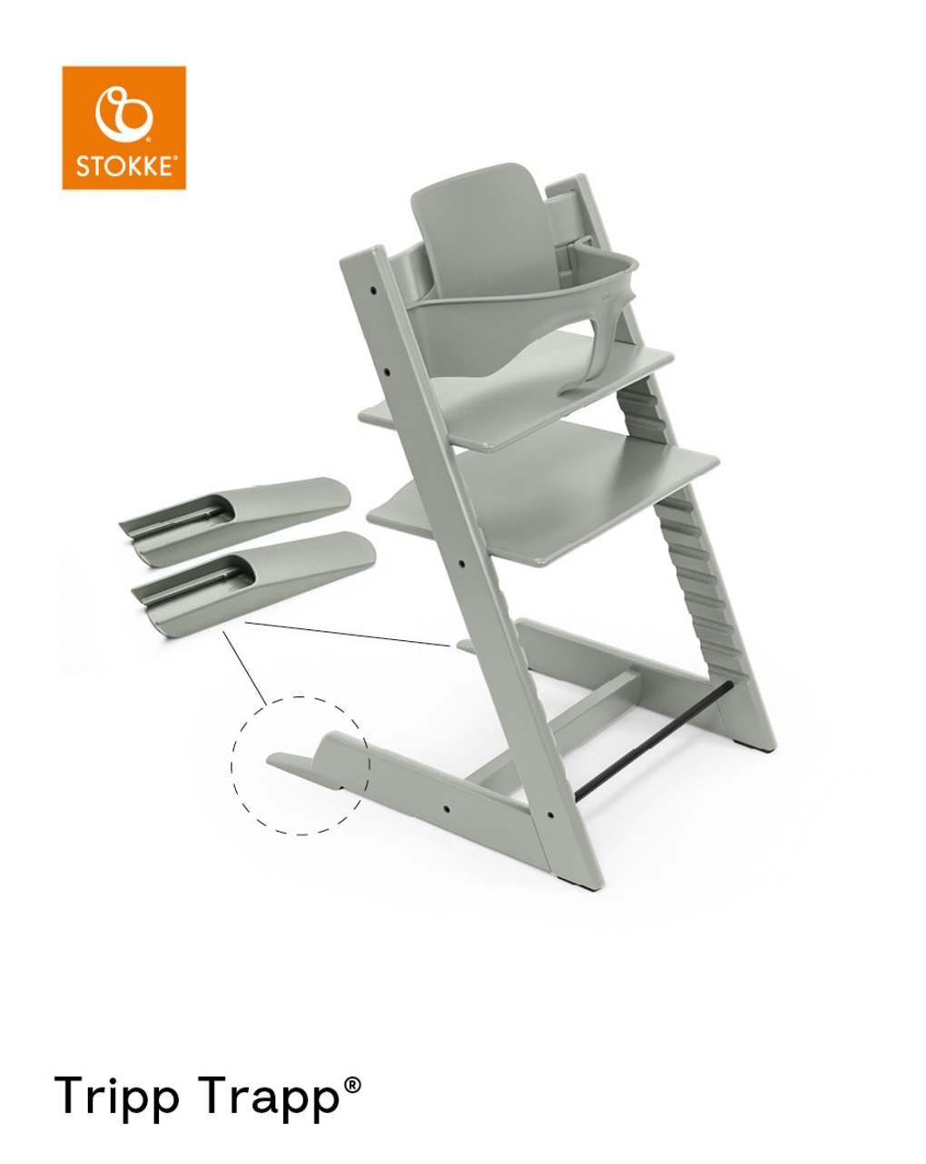 Tripp trapp® baby set² glacier green - stokke
