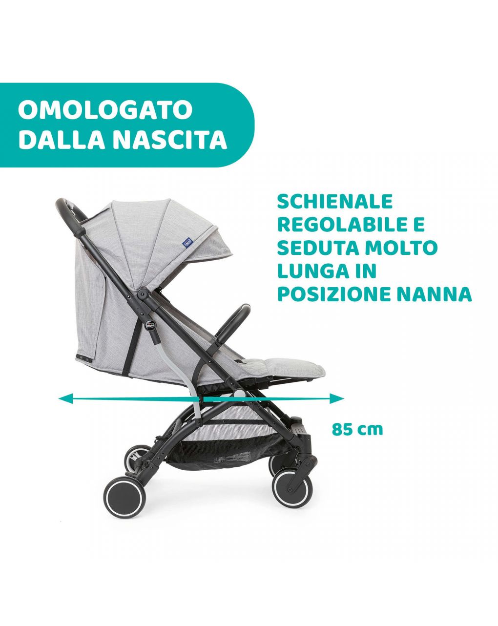 Passeggino trolley me light grey - chicco