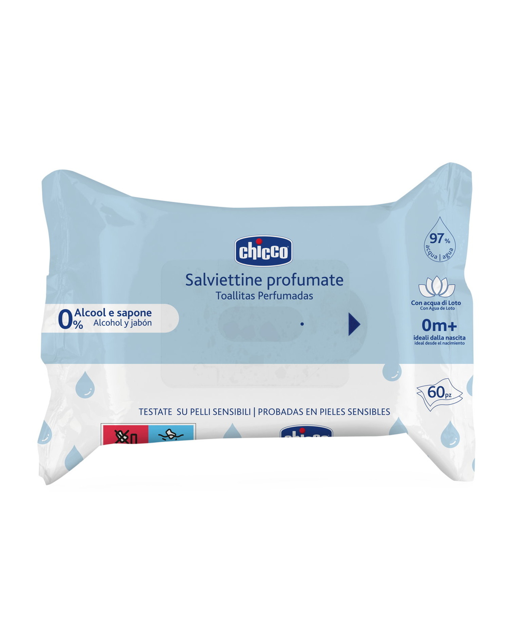 Salviettine profumate senza flip cover 60 pezzi - chicco