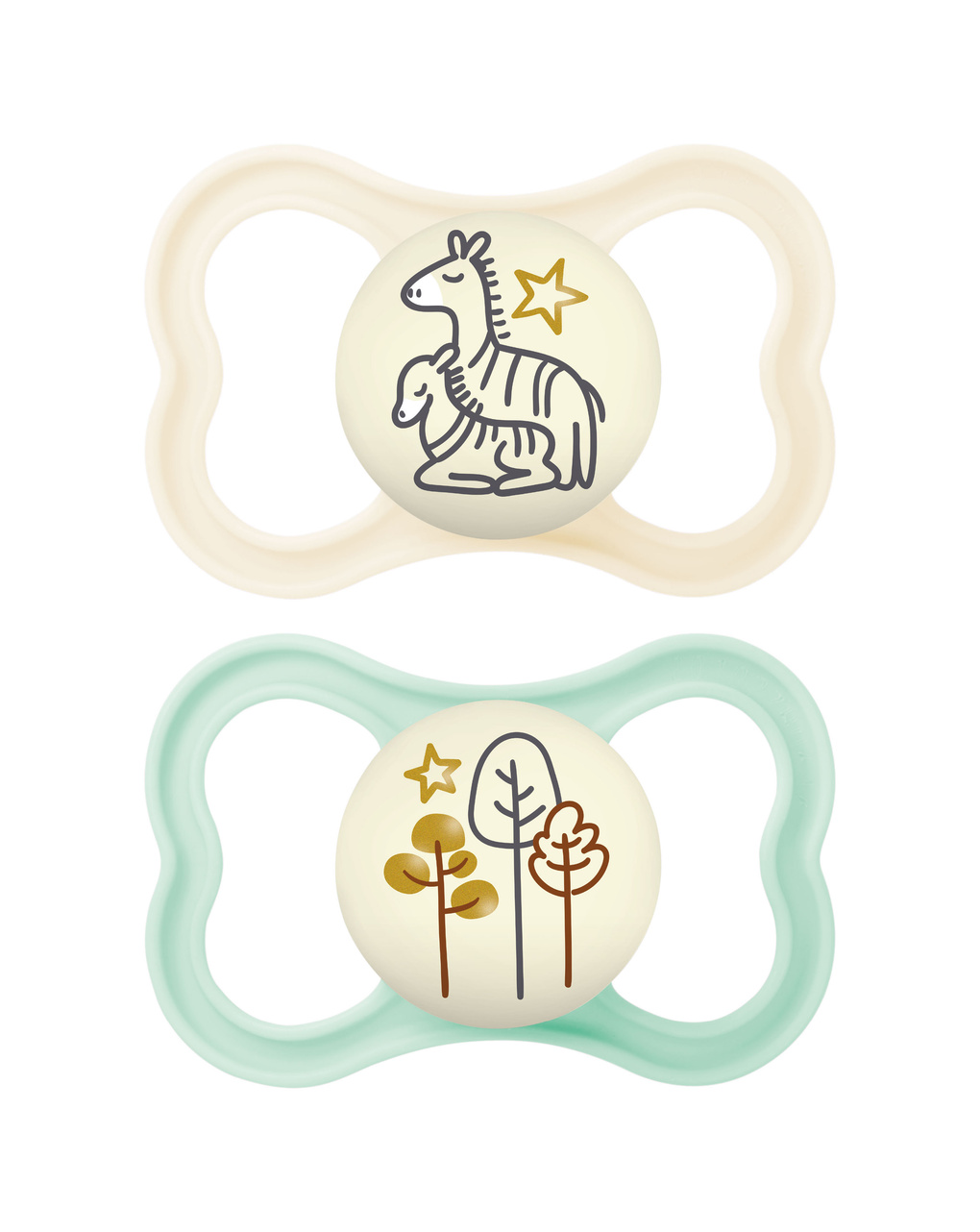 Succhietti air night 16+ silicone bio-circolare conf. doppia verde/panna - mam