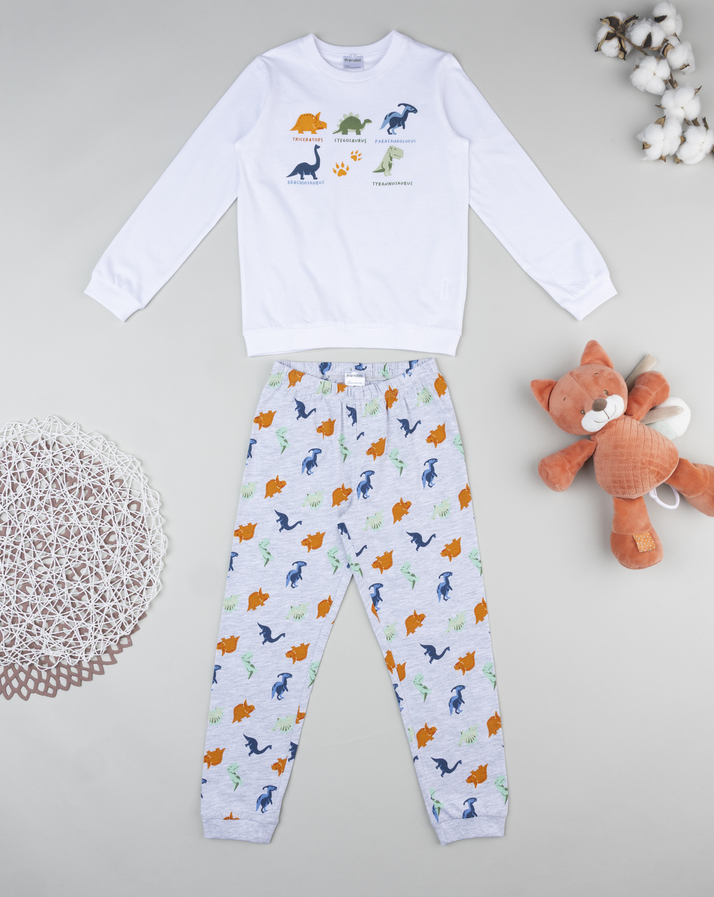 Pigiama lungo due pezzi bimbo dino