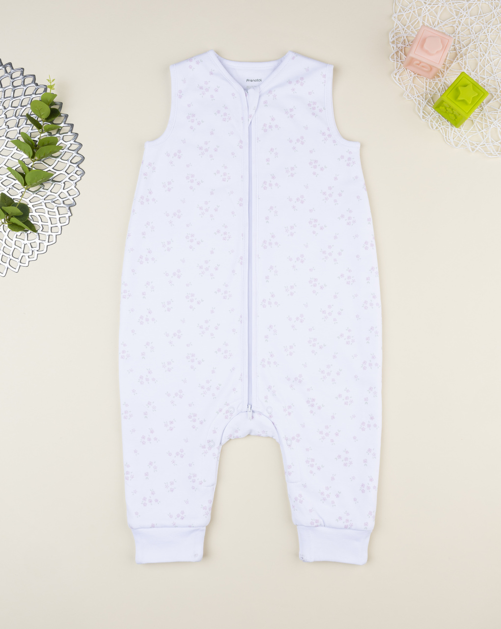 Sacco nanna bimba bianco fiori allover