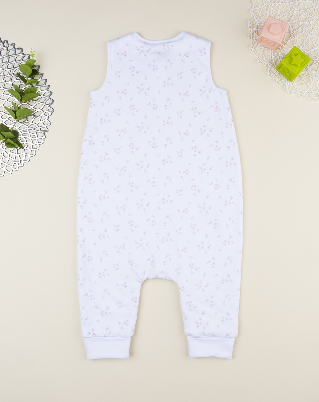 Sacco nanna bimba bianco fiori allover