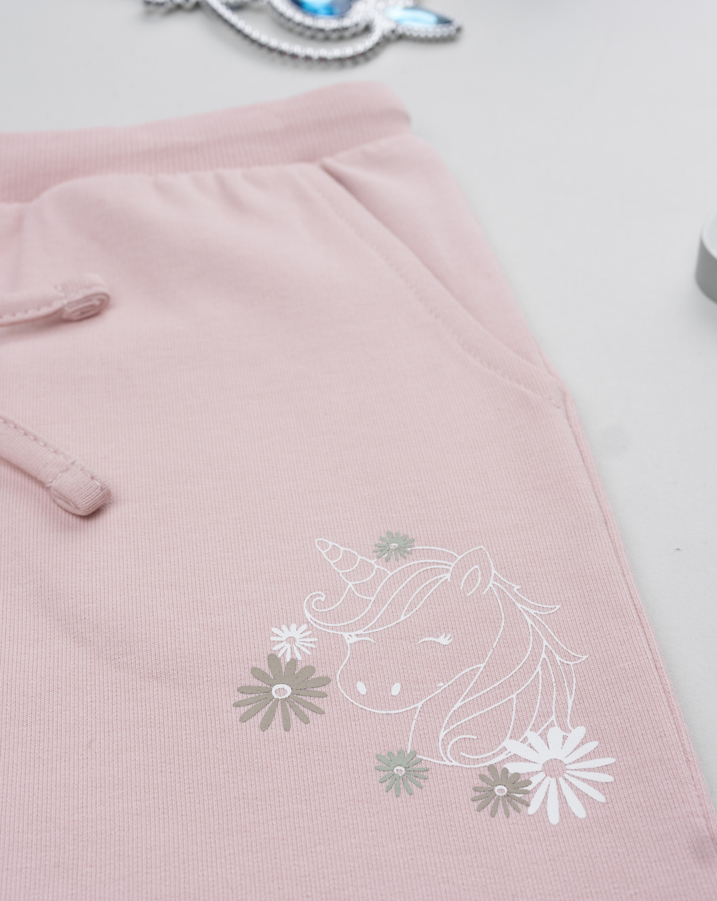 Pantalone garzato bimba rosa unicorno