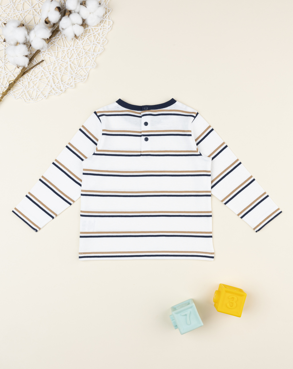 T-shirt bimbo rigata blu