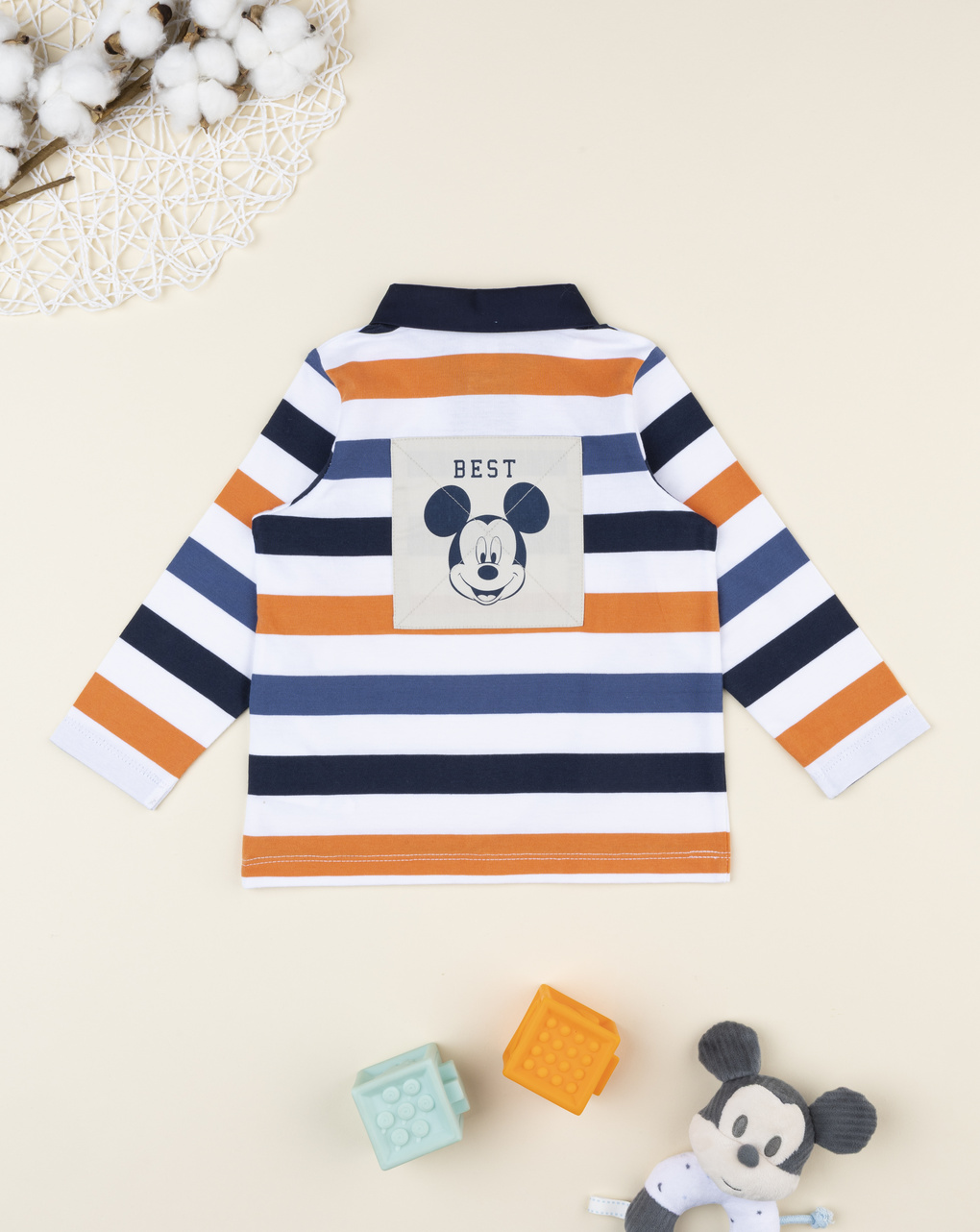 Polo bimbo mickey mouse rigata
