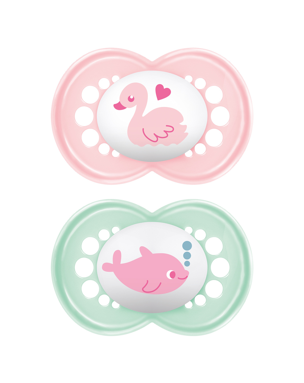 Succhietti original 6+ caucciù bio-circolare conf. doppia rosa/verde - mam