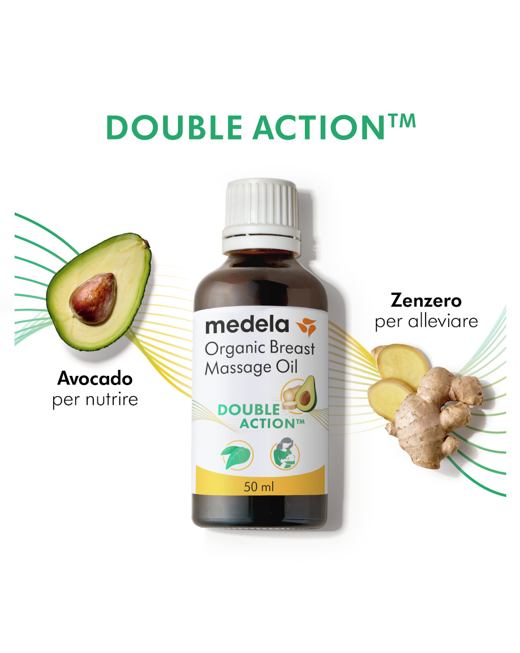 Olio bio per massaggio seno 50 ml - medela