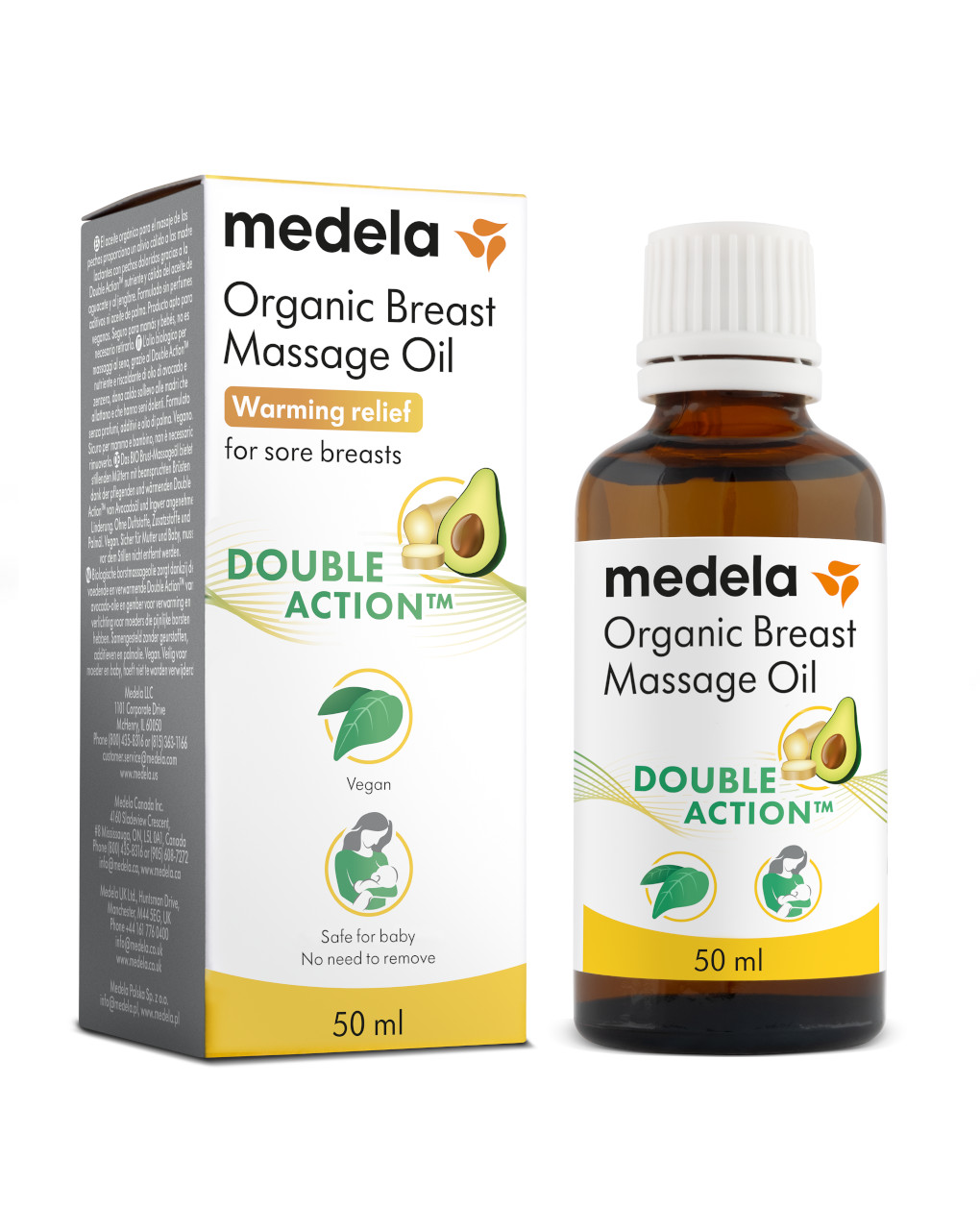 Olio bio per massaggio seno 50 ml - medela