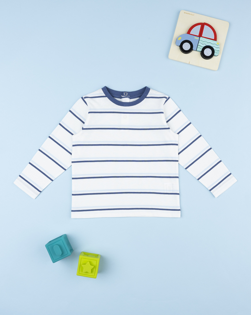 T-shirt bimbo bianca rigata