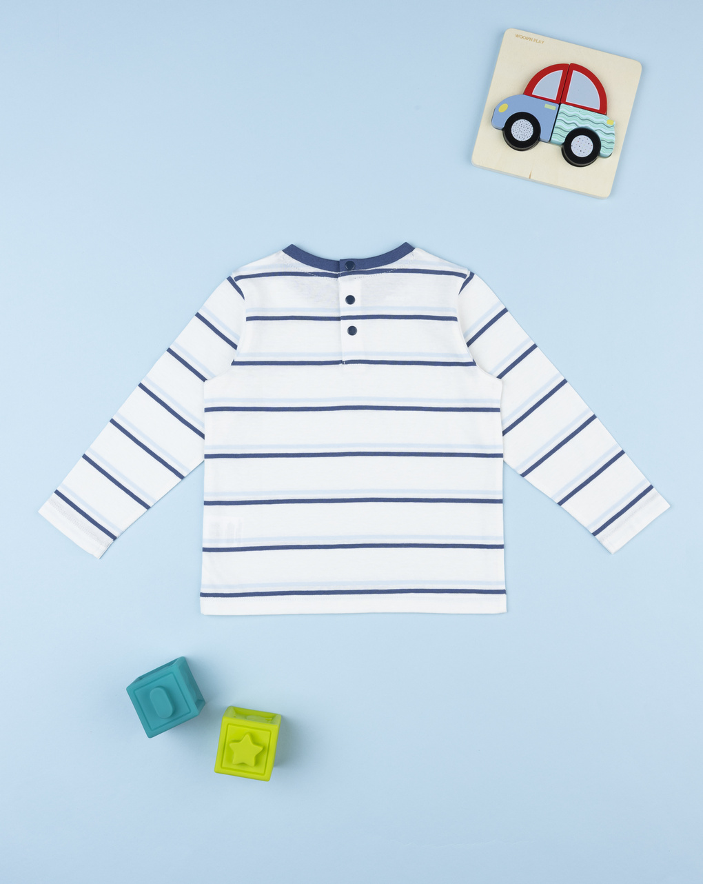 T-shirt bimbo bianca rigata