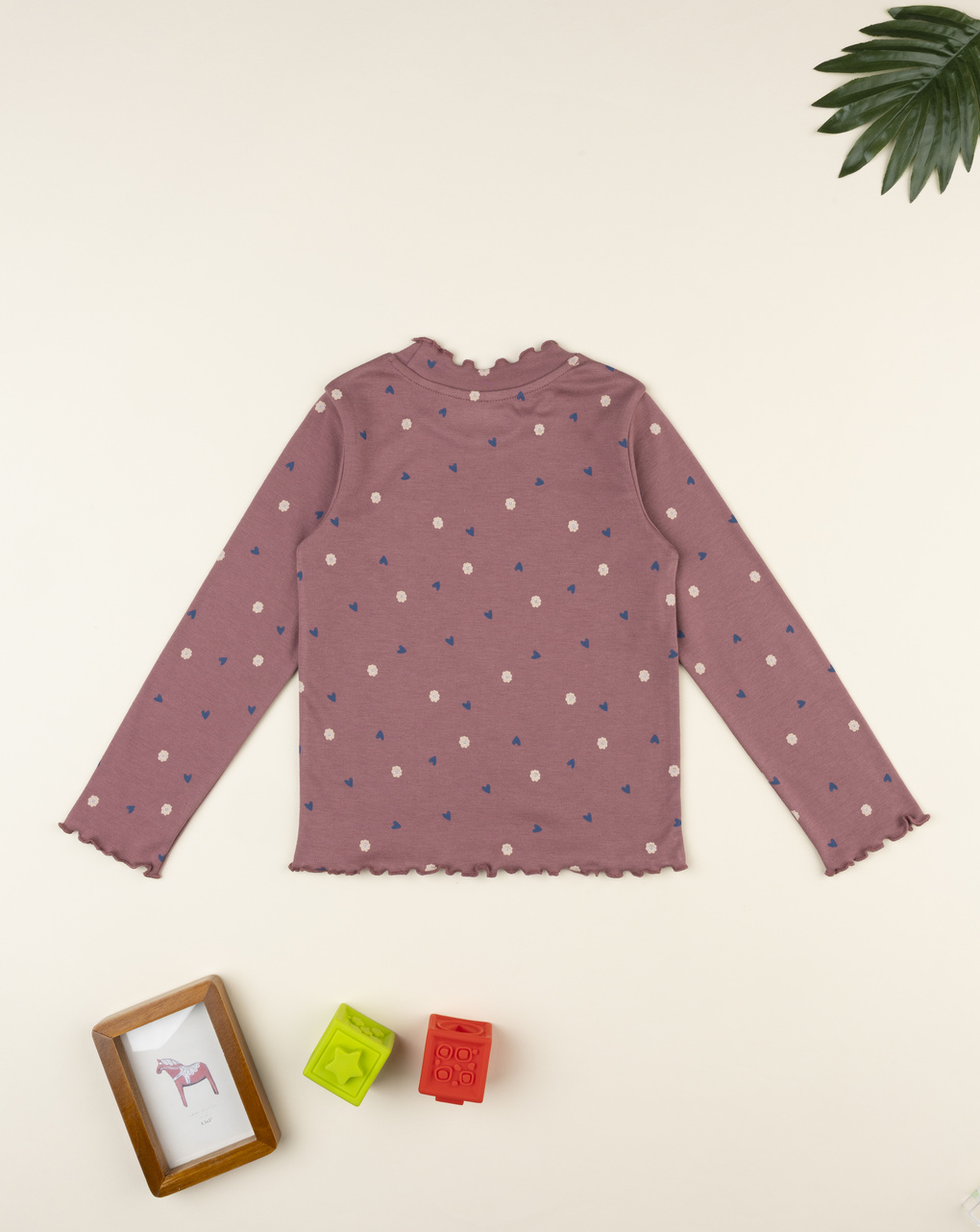 T-shirt rosa antico bambina allover