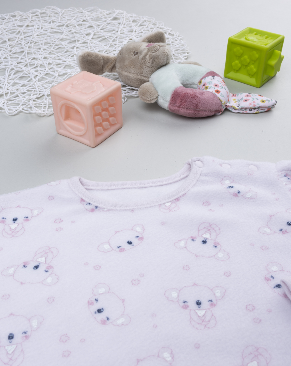 Pigiama bimba bianco/rosa koala