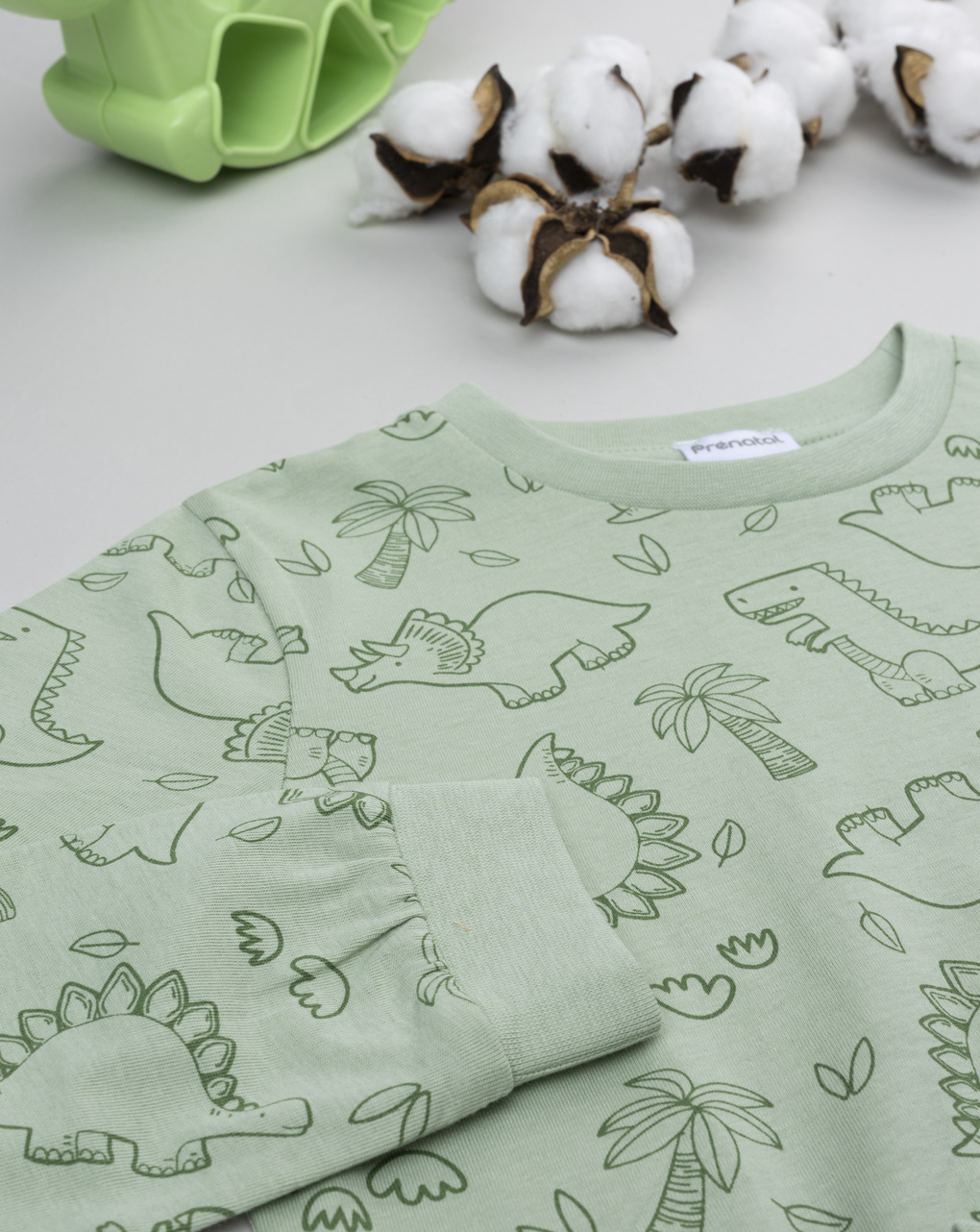 Pigiama 2 pezzi bambino verde dinosauri