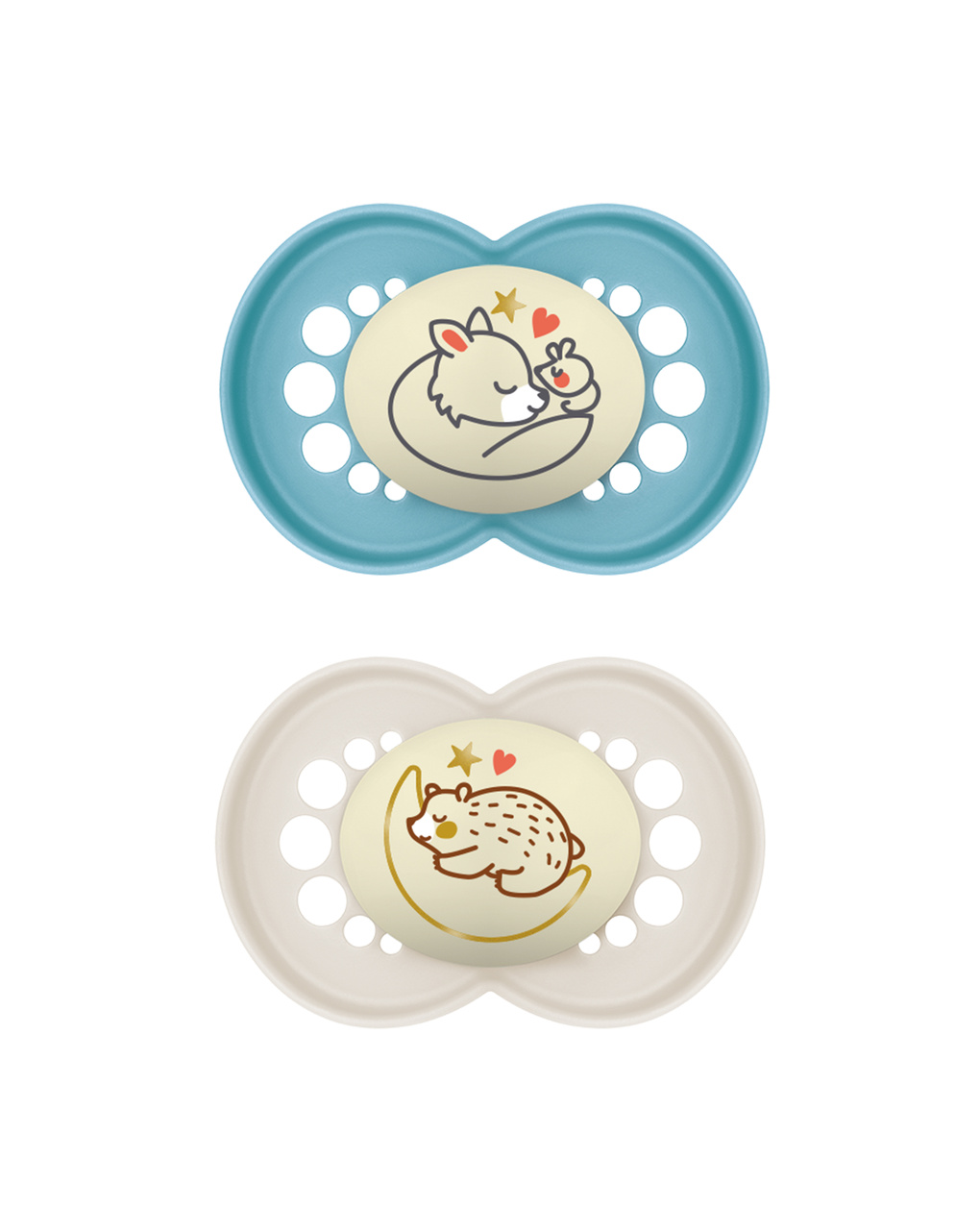 Succhietti original night 16+ caucciù bio-circolare conf. doppia blu/grigio - mam