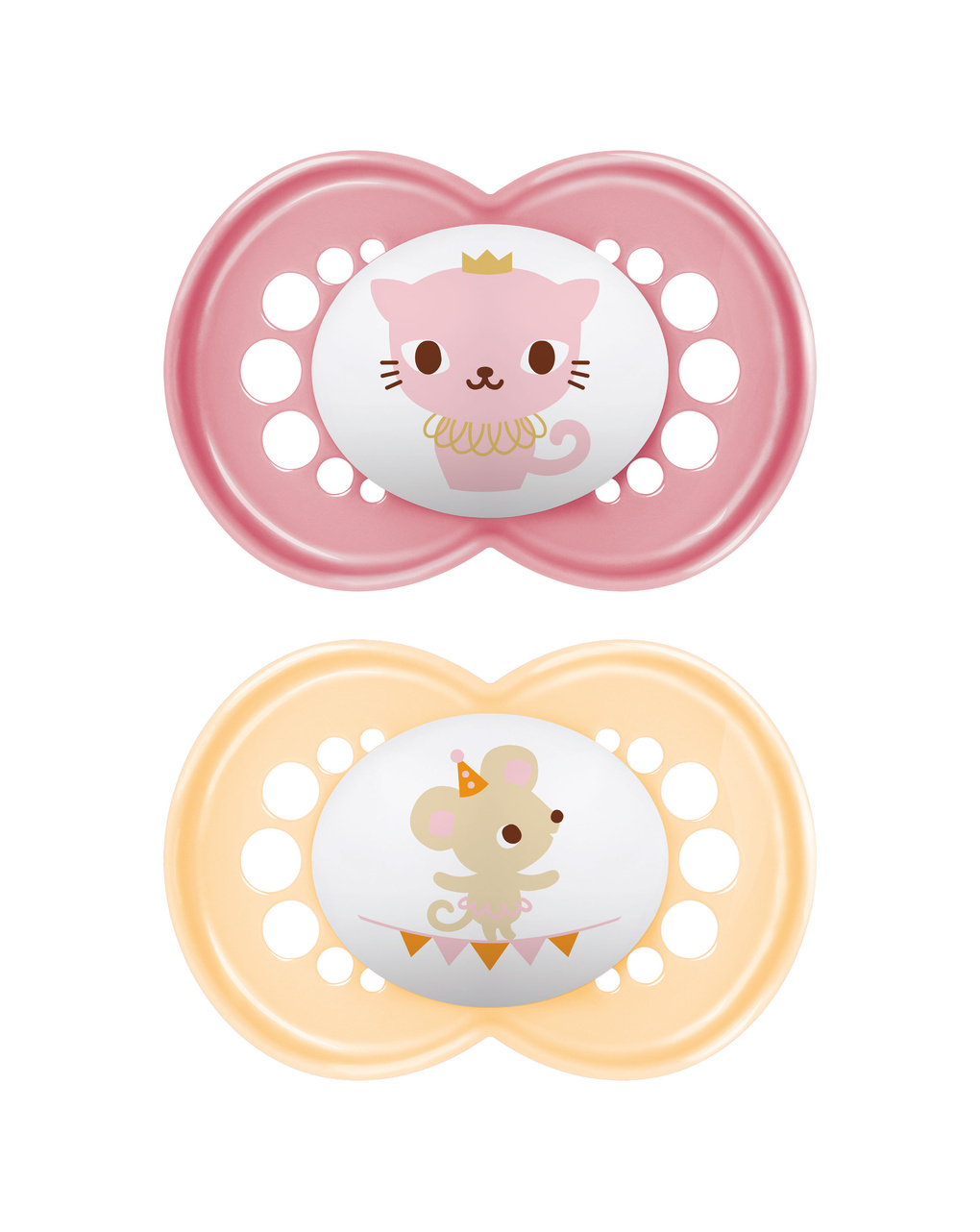 Succhietti original 6+ silicone bio-circolare conf. doppia rosa/giallo - mam