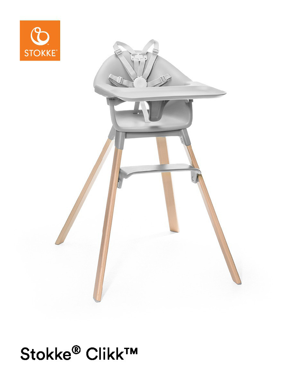 Seggiolone clikk™, cloud grey -  stokke