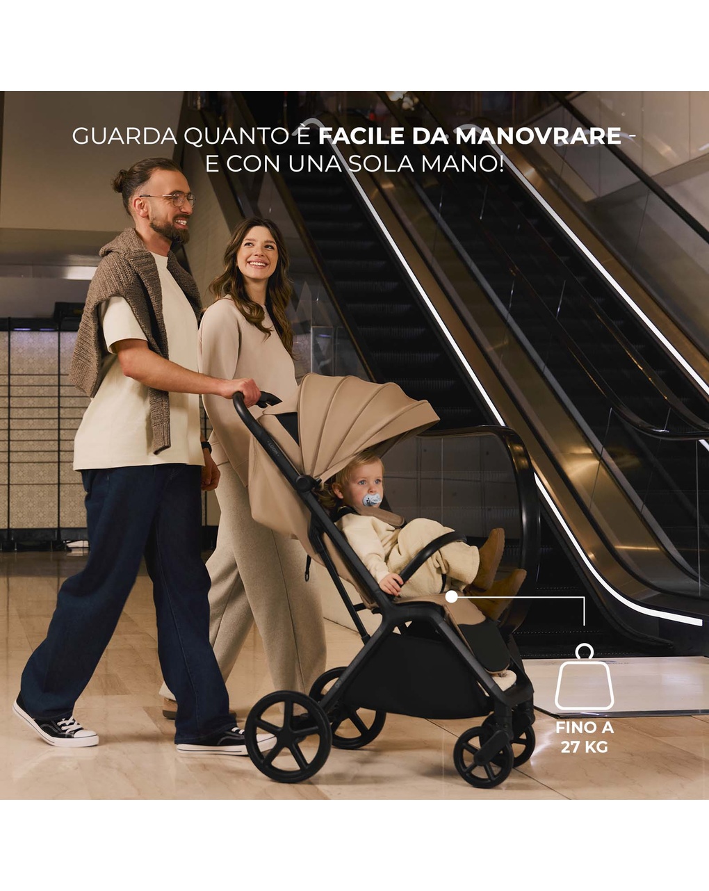 Passeggino leggero loom linen beige - kinderkraft