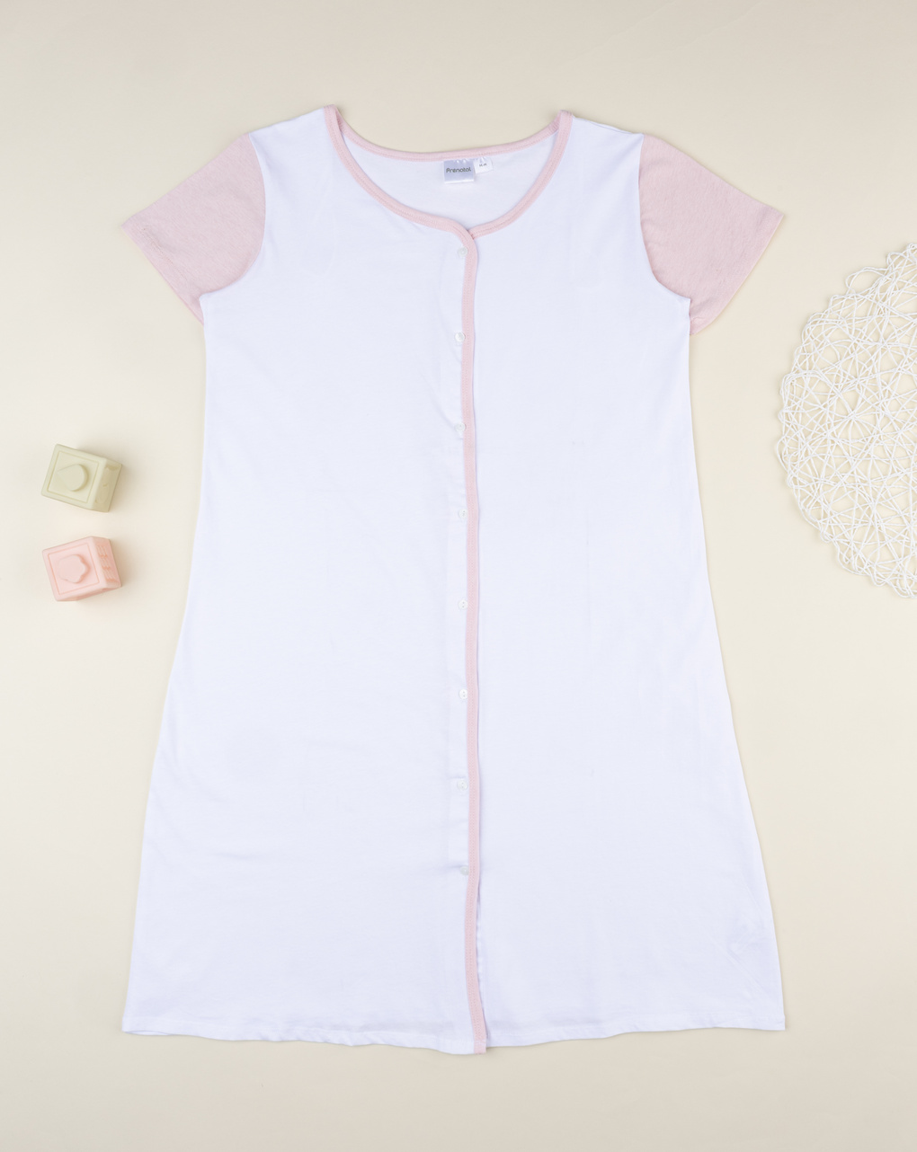 Camicia parto maniche corte rosa