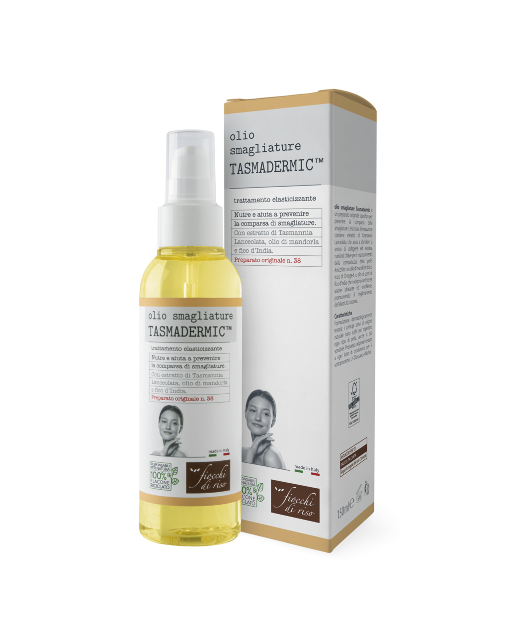 Olio smagliature tasmadermico | 150ml - fiocchi di riso