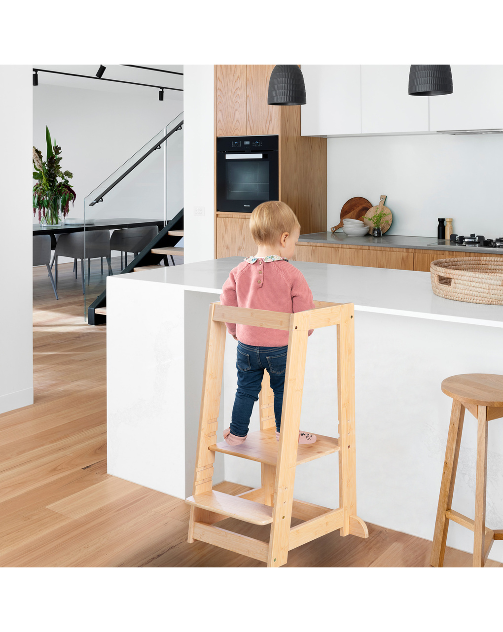 Torre montessoriana bamboo naturale - italbaby