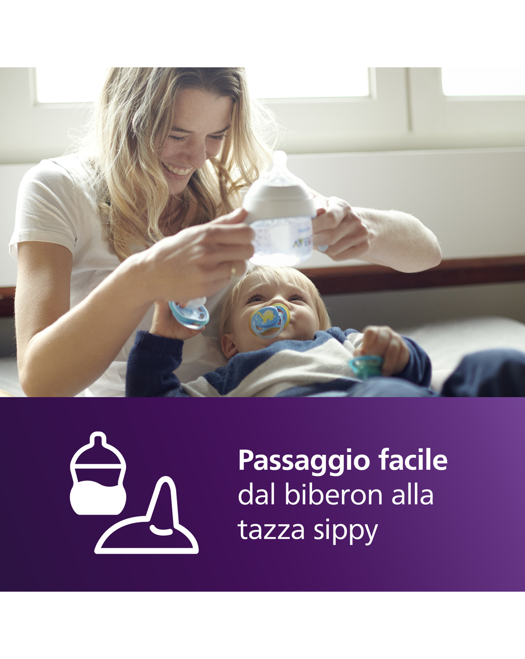 Bicchiere evolutivo natural response 125 ml, con tettarella flusso 5 (extra-veloce). età consigliata: 6m+. tazza biberon 1 pz - philips avent