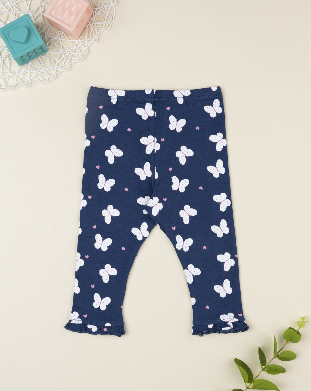 Legging bimba blu farfalle