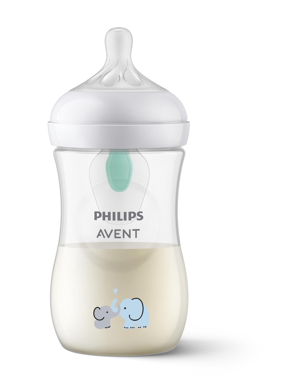 Biberon natural con tettarella a risposta naturale e valvola airfree decorazione elefanti da 260 ml 1m+ | senza bpa - philips avent