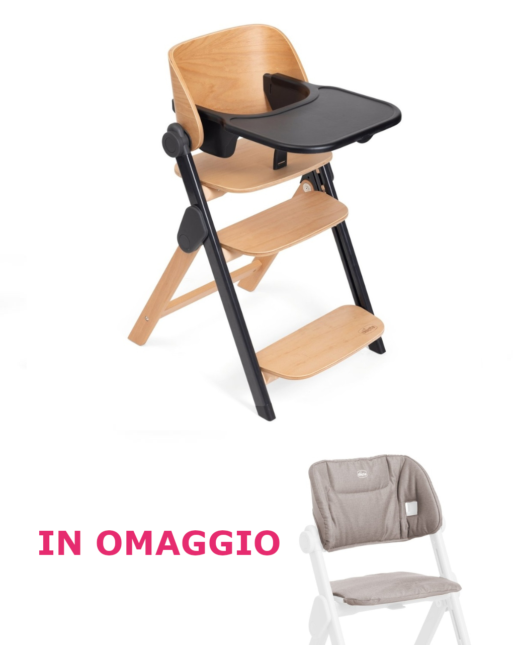 Sedia evolutiva meraviglia ebony + cuscino in omaggio