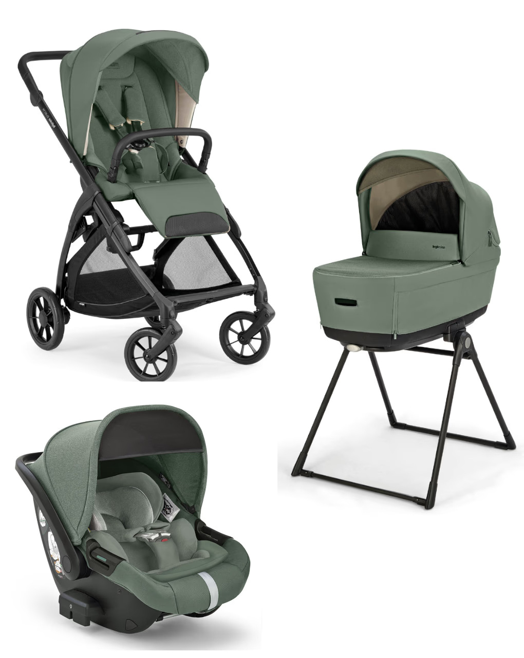 Trio system4 electa darwin recline - murray green + telaio total black - inglesina