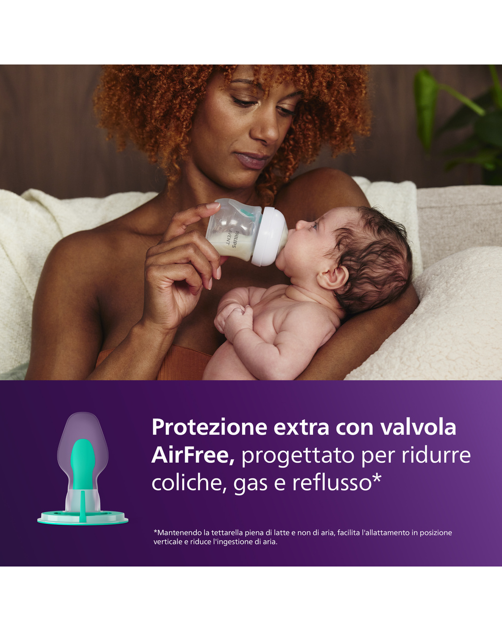 Biberon natural response con valvola airfree 260 ml, con tettarella flusso 3 (medio). età consigliata: 3-6m. biberon 1 pz: scy673/01 - philips avent