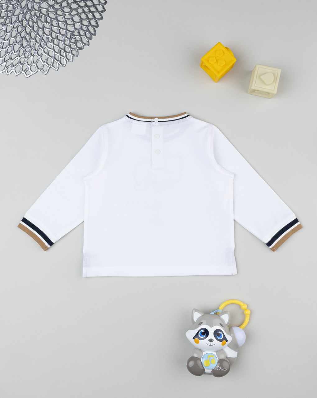 T-shirt bimbo bianca stampa e patch tigre