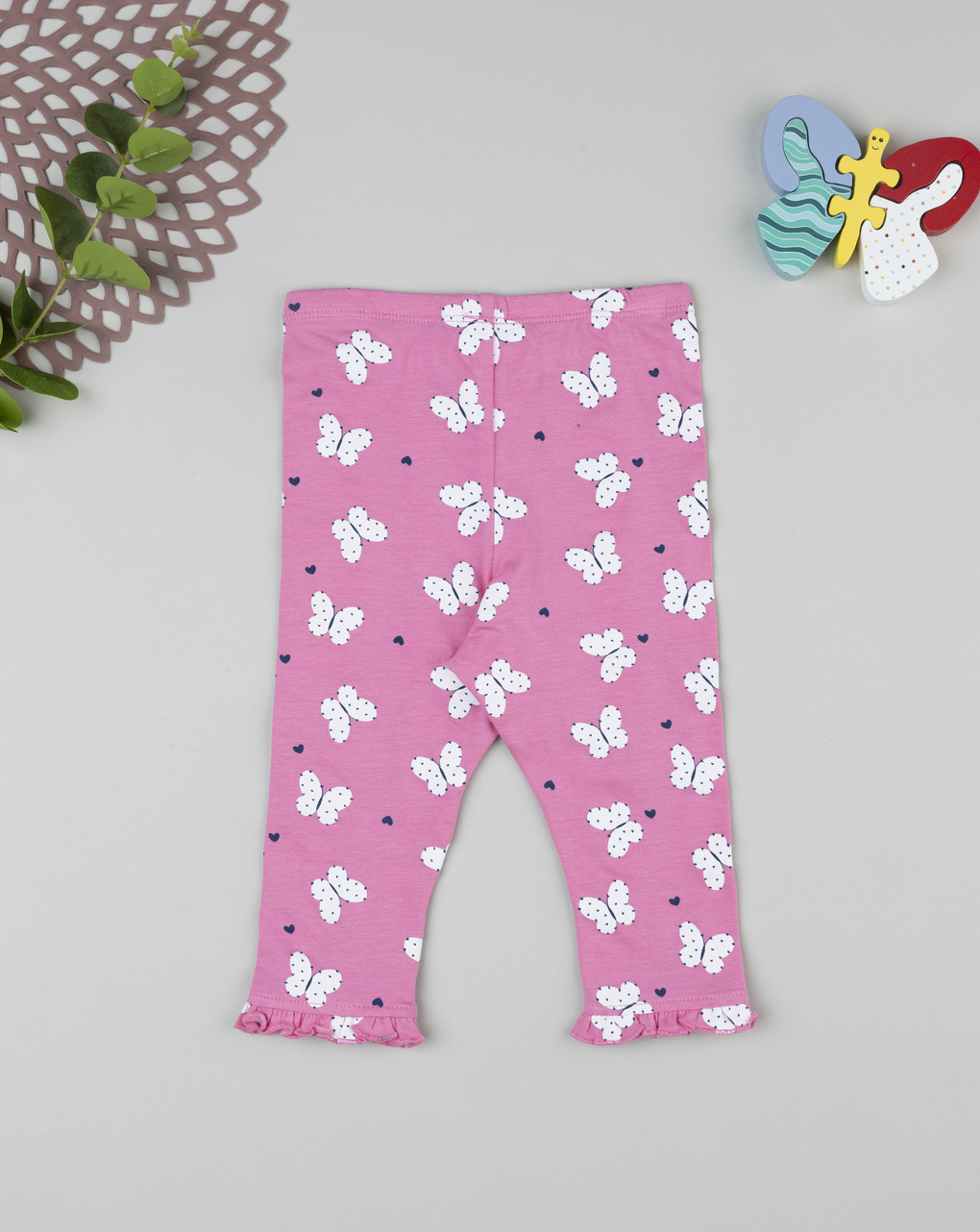 Legging bimba rosa farfalle
