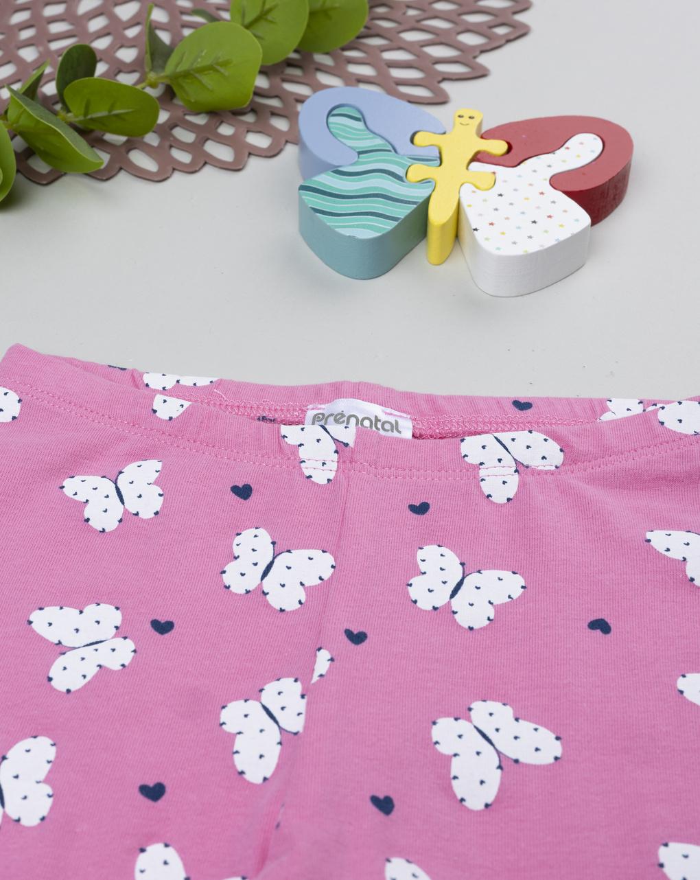 Legging bimba rosa farfalle