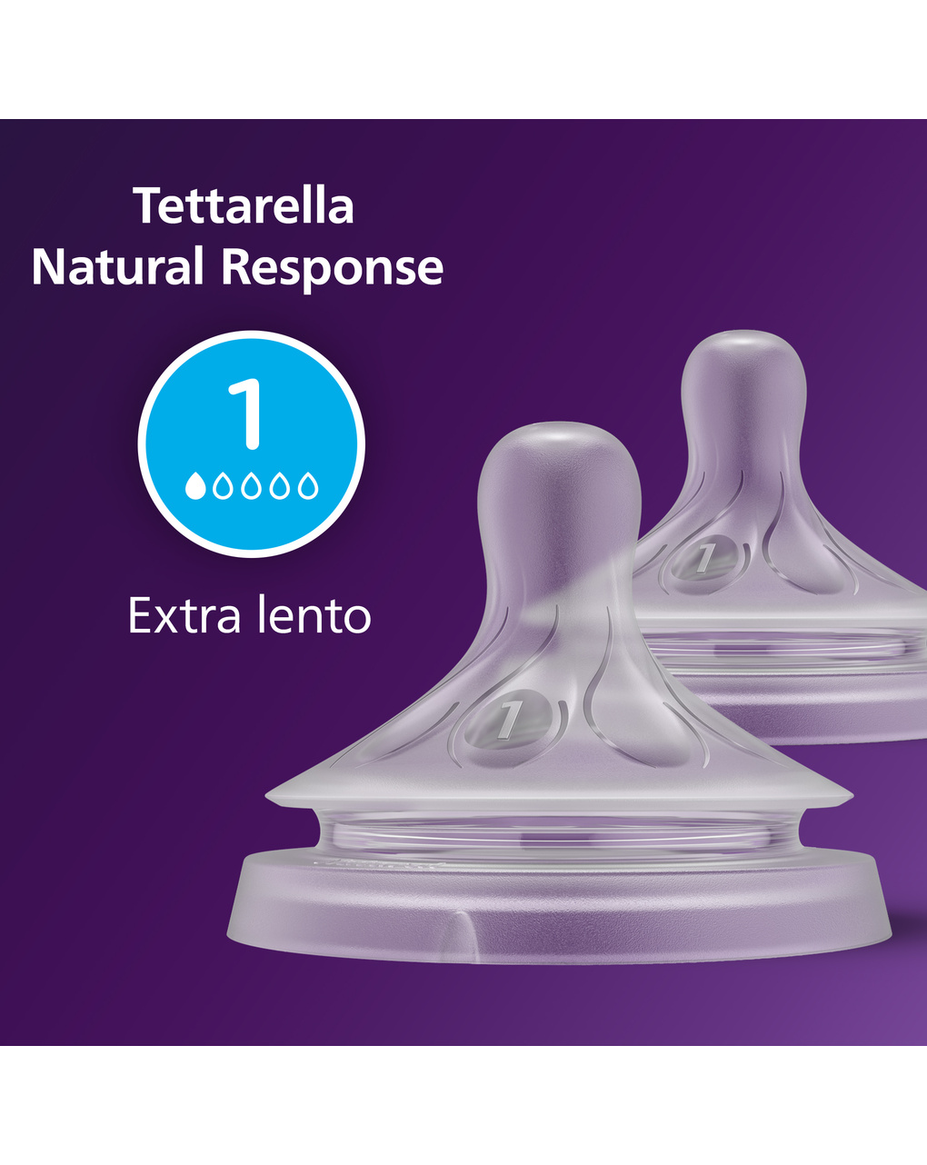 Tettarella natural response flusso 1 (extra-lento). età consigliata: dalla nascita. 2pz scy961/02 tettraelle per biberon - philips avent