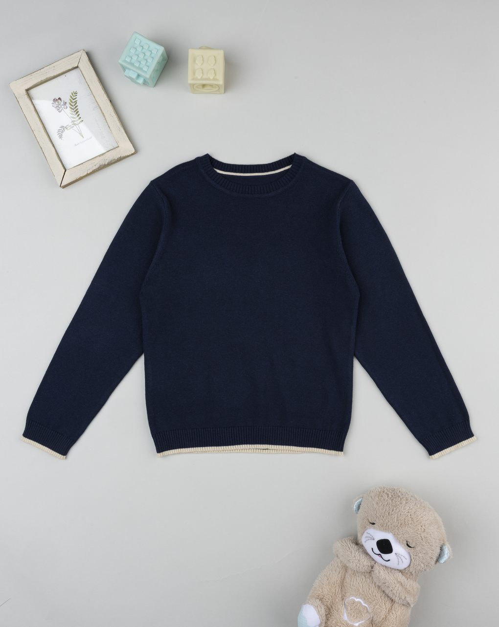 Maglione bambino blu notte girocollo