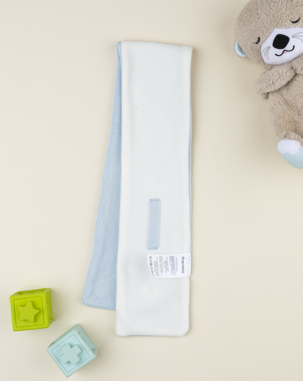Sciarpa neonato azzurra con orsetto
