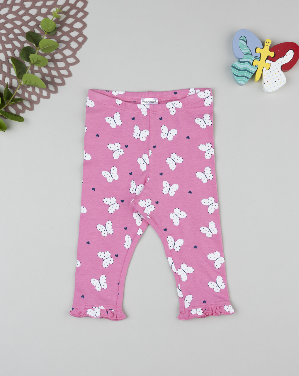 Legging bimba rosa farfalle