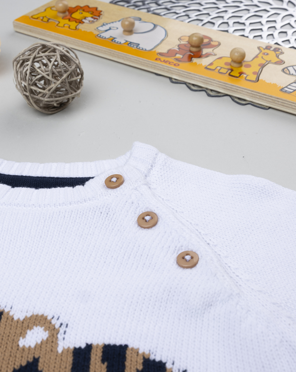 Maglia bimbo bianco/blu tigre