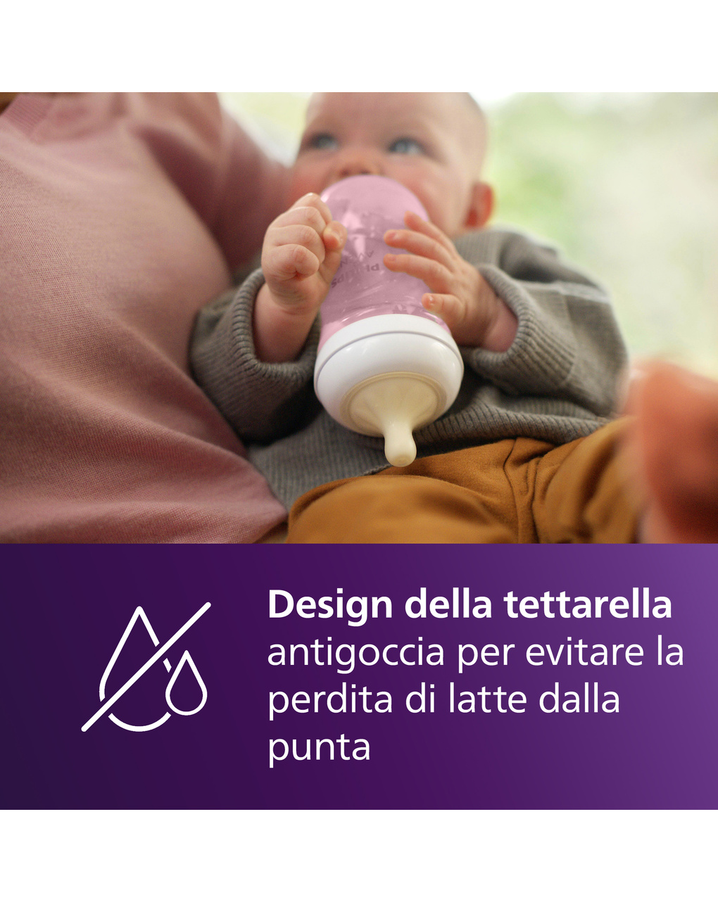 Biberon natural response rosa 260 ml, con tettarella flusso 3 (medio). età consigliata: 3-6m. biberon 1 pz: scy903/11 - philips avent